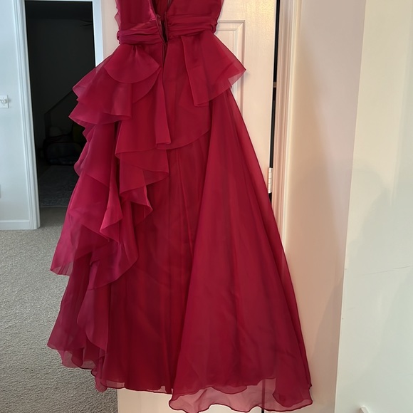 COPY - Custom fuchsia gown. Fits like a 6/8. - Picture 6 of 8